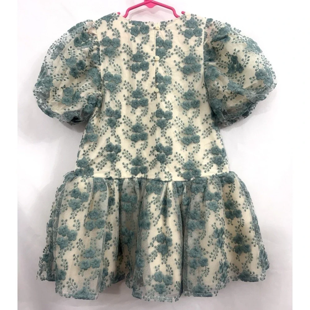Janie‎ And Jack Special Occasion Floral Fete Tulle Dress Girls Size 6 Wedding